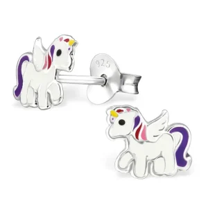 Ohrstecker Einhorn aus 925 Silber für Kinder