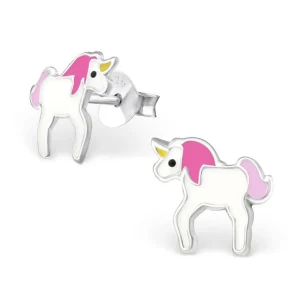 Ohrstecker Einhorn Unicorn aus 925 Silber für Kinder