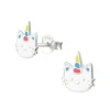 Ohrstecker Einhorn-Katze aus .925 Silber Kinder