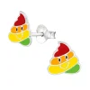 Ohrstecker Emoji (Sch) Eishaufen bunt aus 925 Silber Kinder