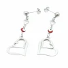 Ohrstecker Evil Eye und Herzem silber aus Edelstahl Damen