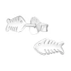 Ohrstecker Fischgräte aus 925 Silber Unisex