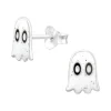 Ohrstecker Geist weiß für Halloween-Fans aus 925 Silber