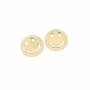 Ohrstecker goldfarben rund 10mm Smiley Silber aus Edelstahl Unisex