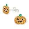 Ohrstecker Halloween Kürbis mit Zirkonia aus 925 Silber