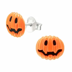 Ohrstecker Halloween Kürbis aus 925 Silber