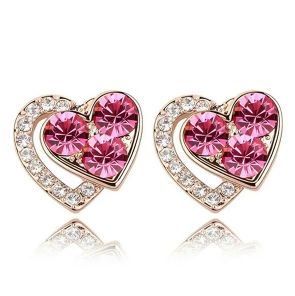 Ohrstecker Heart Shape Rosegold aus Messing Damen