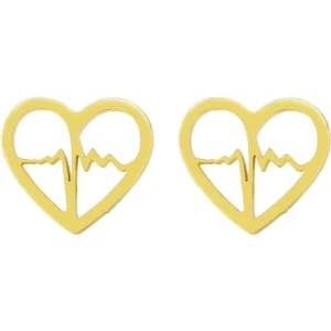 Ohrstecker Heartbeat gold aus Edelstahl Damen