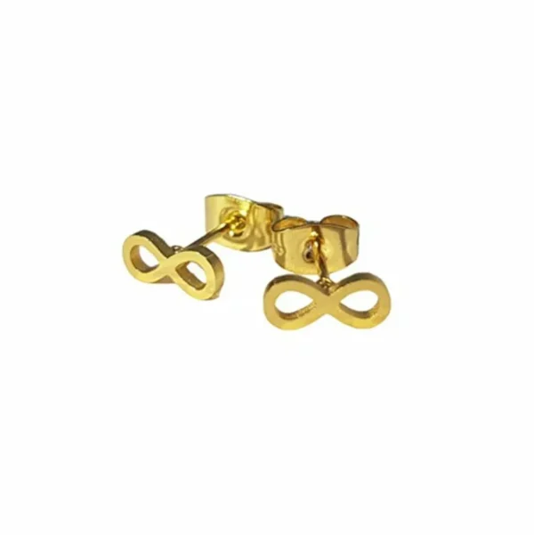 Ohrstecker Infinity gold aus Edelstahl Damen