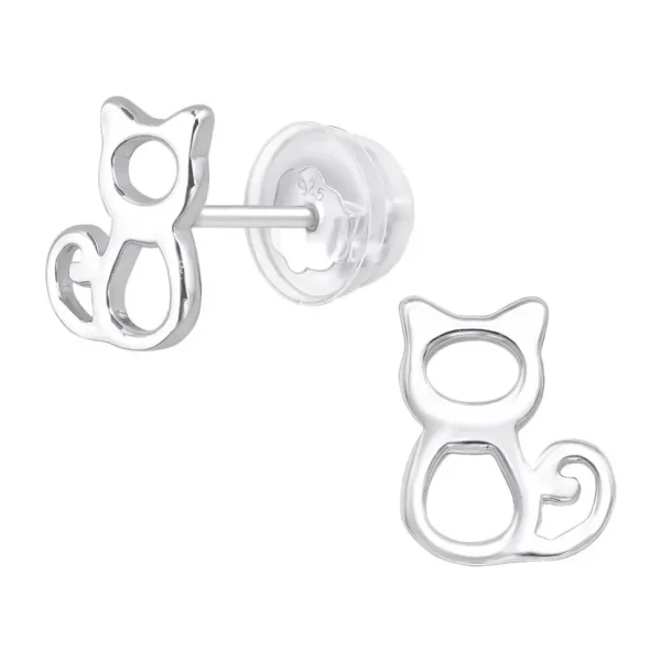 Ohrstecker Katzen aus 925 Silber Kinder