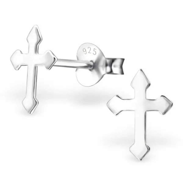 Ohrstecker Kreuz aus 925 Silber Damen