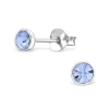 Ohrstecker Kristall hellblau 4mm aus 925 Silber Damen