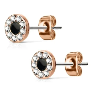 Ohrstecker Kristall Rosegold aus Edelstahl Damen