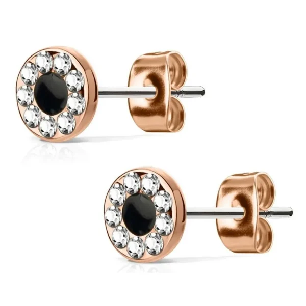 Ohrstecker Kristall Rosegold aus Edelstahl Damen