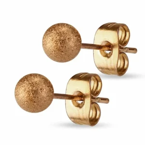 Ohrstecker Kugel Rosegold aus Edelstahl Damen