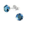 Ohrstecker mit blauem LA CRYSTALE Kristall aus 925 Silber Damen