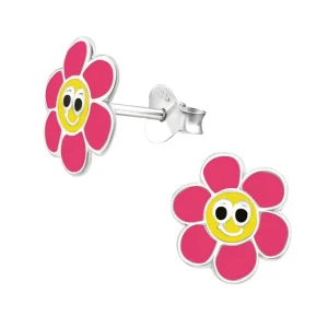 Ohrstecker niedliche Blume aus 925 Silber Kinder