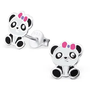 Ohrstecker Panda aus 925 Silber Kinder