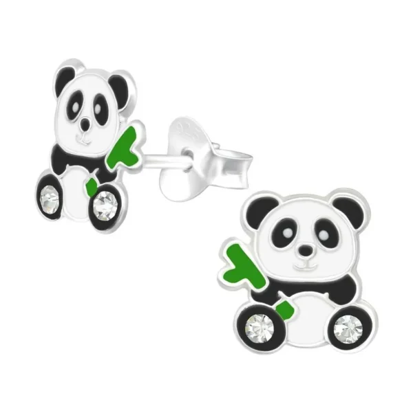 Ohrstecker Panda-Bär Silber aus 925 Silber Damen