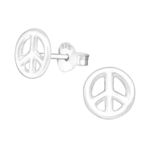 Ohrstecker Peace aus 925 Silber Unisex