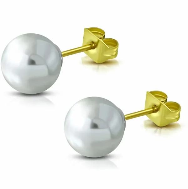 Ohrstecker Perle 4mm Gold aus Edelstahl Damen