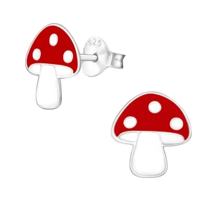 Ohrstecker Pilz aus .925 Silber Kinder