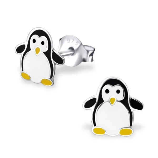 Ohrstecker Pinguin aus 925 Silber Kinder