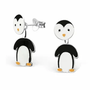 Ohrstecker Pinguin aus 925 Silber Kinder