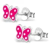 Ohrstecker pinker Schmetterling aus 925 Silber Kinder