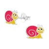 Ohrstecker Schnecke gelb-pink aus 925 Silber Kinder