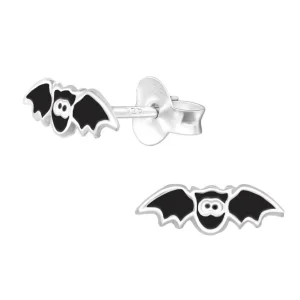 Ohrstecker schwarze Fledermaus 925 Silber Kinder