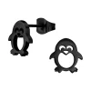 Ohrstecker Schwarzer Pinguin aus Edelstahl Kinder