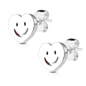 Ohrstecker Smiley Silber aus Edelstahl Damen