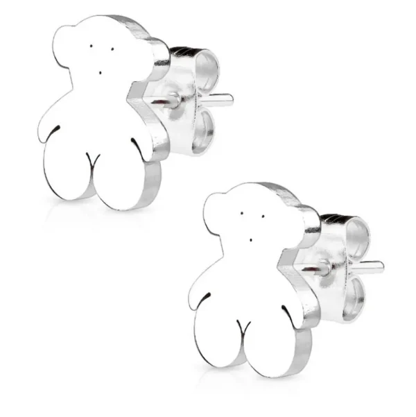 Ohrstecker Teddybär Silber aus Edelstahl Damen