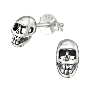 Ohrstecker Totenkopf aus 925 Silber Unisex