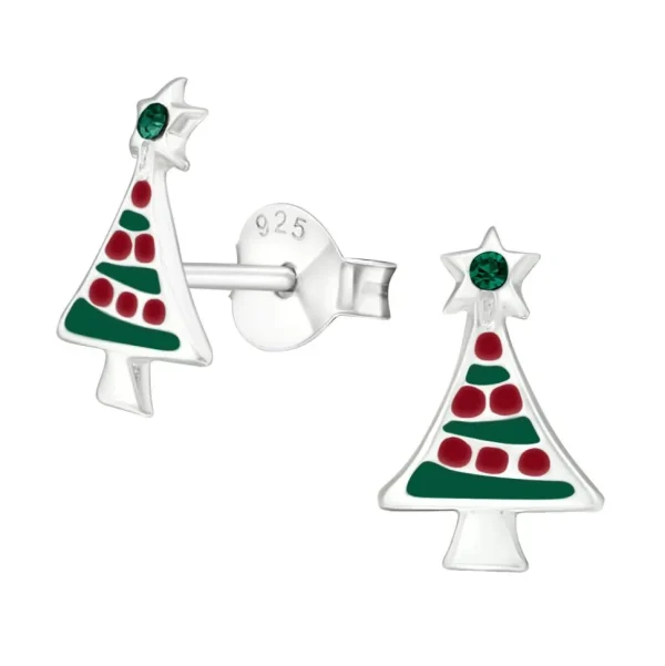 Ohrstecker Weihnachtsbaum aus .925 Silber Damen