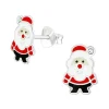 Ohrstecker Weihnachtsmann aus 925 Sterling-Silber für Kinder