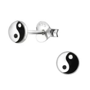 Ohrstecker Yin & Yang aus 925 Silber Damen