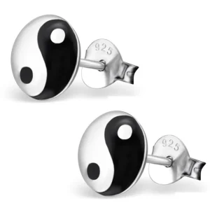 Ohrstecker Yin & Yang aus 925 Silber für Damen