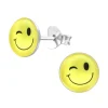 Ohrstecker Zwinker-Smiley aus .925 Silber Damen