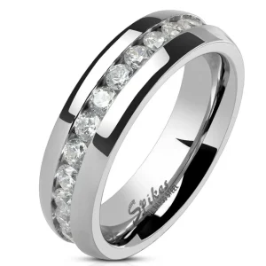 Paar-Ring Kristall Eternity Silber aus Edelstahl Unisex