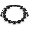 Perlen-Armband Obsidian schwarz Bindeknoten Unisex