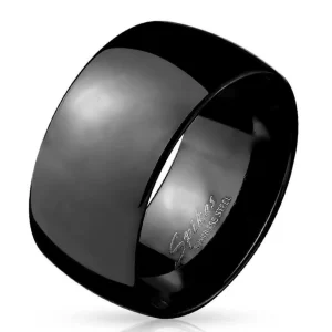 Ring breit glänzend Schwarz aus Edelstahl Herren