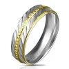 Ring Diagonalschliff Silber aus Edelstahl Unisex