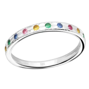 Ring farbige Kristalle aus 925 Silber Damen