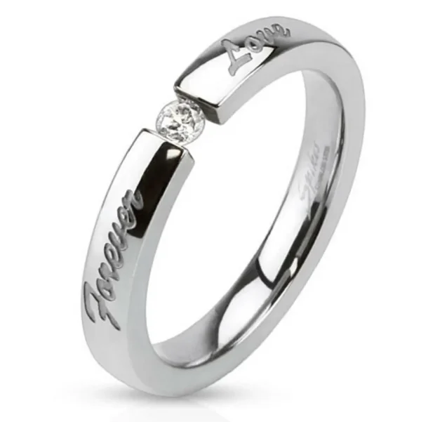 Ring Forever Love Silber aus Edelstahl Unisex