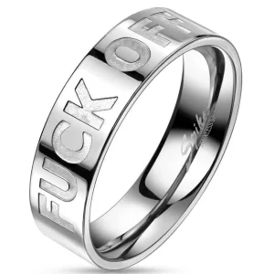 Ring FUCK OFF Silber aus Edelstahl Unisex