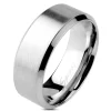 Ring gebürstet mit glänzenden Kanten Silber 8mm aus Edelstahl Unisex