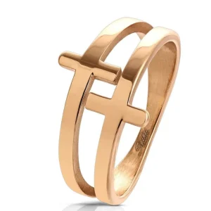 Ring Kreuze Rosegold aus Edelstahl Damen