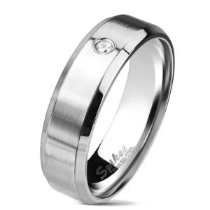 70 (22.3) Ring Kristall gefasst silber aus Edelstahl Unisex